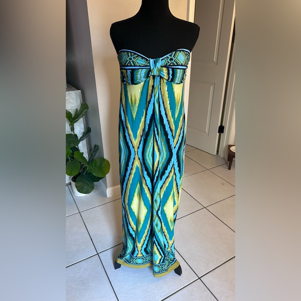 Saint Tropez West Multicolor Strapless Dress